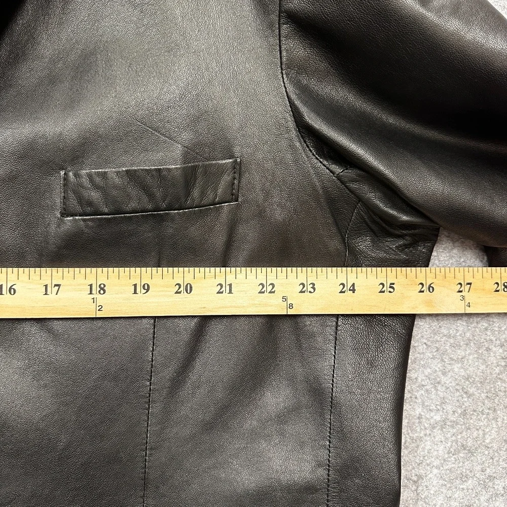 Alfani Leather Jacket Mens Size 48 L Positano Black Sport Coat Blazer Soft - Picture 9 of 12